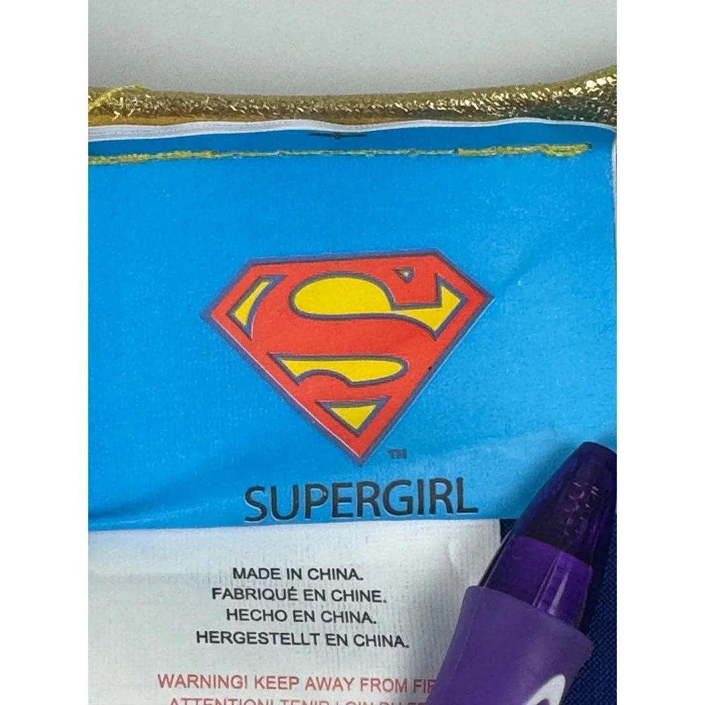 DC Comics Supergirl Costume Dress with Cape Kids Medium Blue Red Gold Tulle
